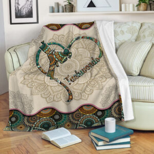 Taekwondo Symbol Vintage Mandala Fleece Throw Blanket – Throw Blankets For Couch – Soft And Cozy Blanket