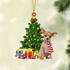Tan Chihuahua-Christmas Star Hanging Christmas Plastic Hanging…