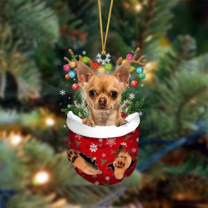 Tan Chihuahua-In Christmas Pocket Two Sides Christmas…