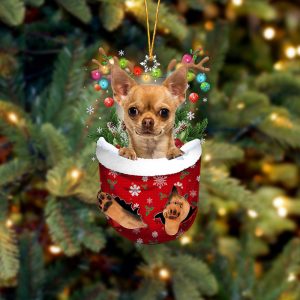 Tan Chihuahua In Snow Pocket Christmas Ornament…