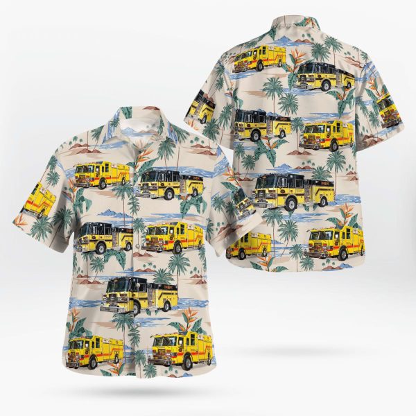 Tarrytown, NY, Tarrytown Fire Department Tower Ladder 78 Hawaiian Shirt – Gifts For Firefighters In Tarrytown