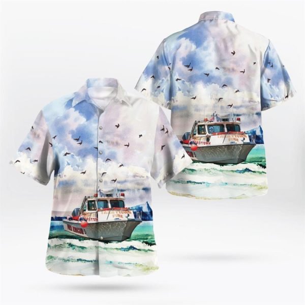 Tarrytown, New York, Tarrytown Fire Department Fireboat 5 Hawaiian Shirt – Gifts For Firefighters In Tarrytown, NY