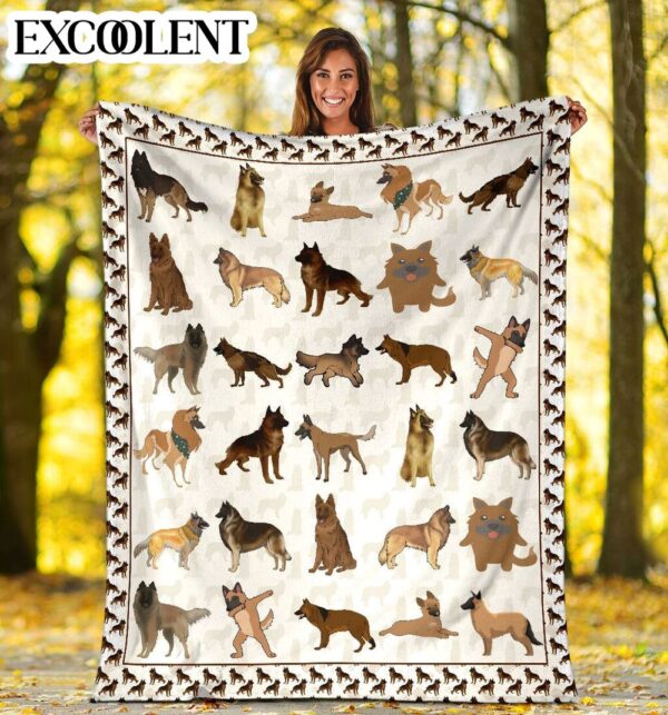 Tervuren Fleece Throw Blanket – Pendleton Sherpa Fleece Blanket – Gifts For Dog Lover