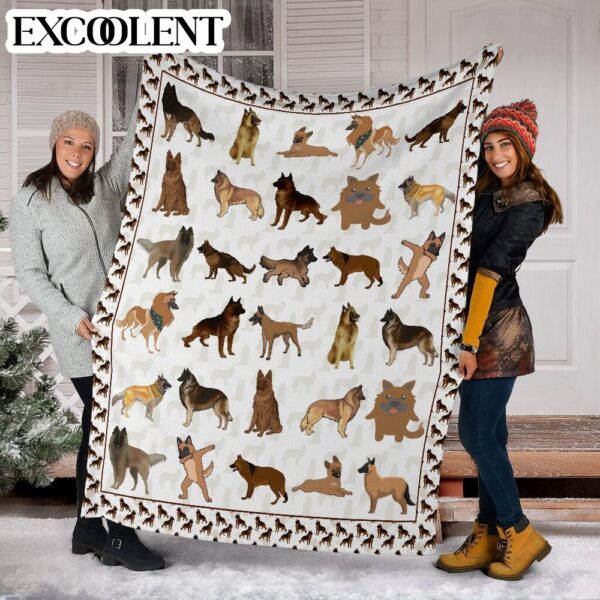 Tervuren Fleece Throw Blanket – Pendleton Sherpa Fleece Blanket – Gifts For Dog Lover