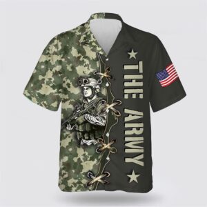 The Army Military Us Army Icons Pattern Hawaiian Shirt - Gift For Military Personnel