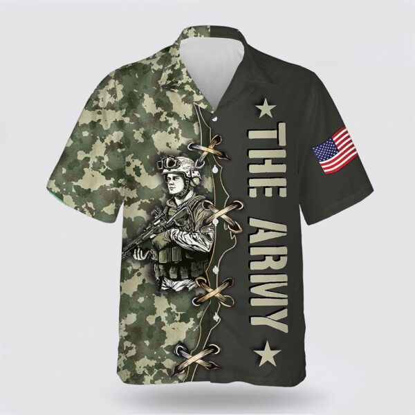 The Army Military Us Army Icons Pattern Hawaiian Shirt – Gift For Military Personnel