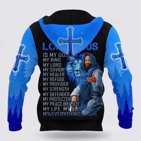 The Cross And The Praying Lion Jesus Focus On Me All Over Print 3D Hoodie – Gifts For Christians