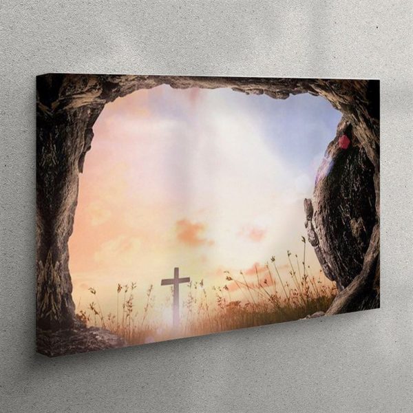 The Empty Tomb Easter Canvas Art – Christian Wall Art Decor – Easter Wall Art