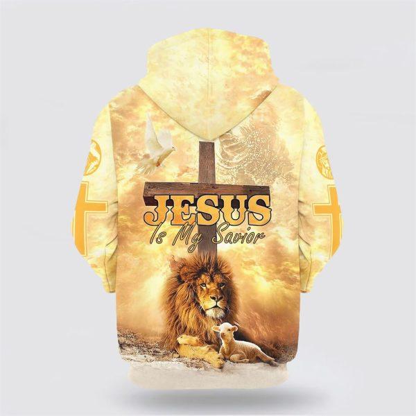 The Hand Of Jesus Lion And Lamb Hoodie Jesus Is My Savior All Over Print 3D Hoodie – Gifts For Christians