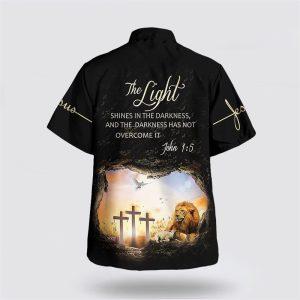 The Light Shines In The Darkness Lion Cross Hawaiian Shirts Gifts For Christian Families 2 dij5mo.jpg