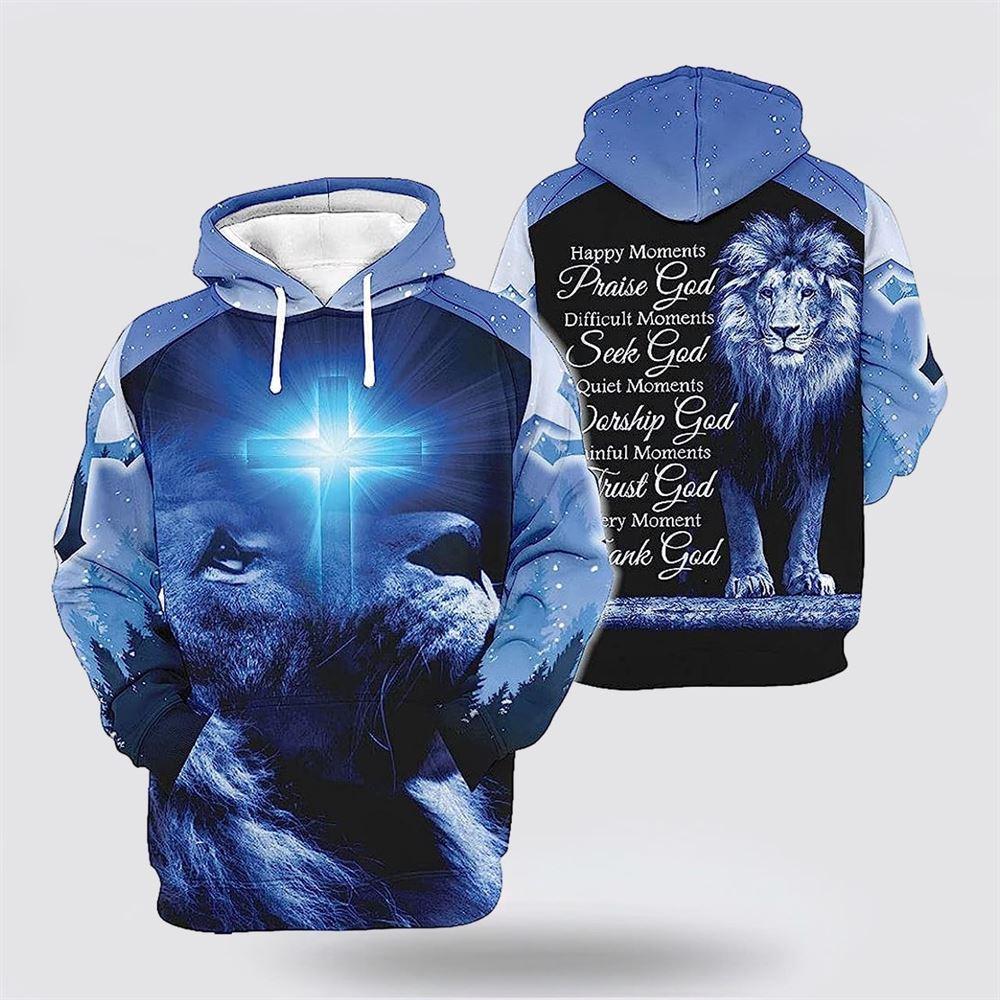 The Lion Cross Happy Moments Praise God All Over Print 3D Hoodie – Gifts For Christians The Lion Cross Happy Moments Praise God All Over Print 3D Hoodie – Gifts For Christians