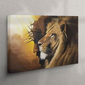 The Lion Of Judah Jesus Christ Canvas Wall Art Lion And Jesus Picture Christian Wall Art Canvas okgyzz.jpg