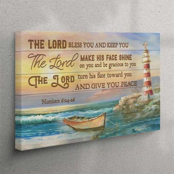 The Lord Bless You And Keep You Numbers 624-26 Bible Verse Canvas Wall Art – Christian Wall Art Canvas