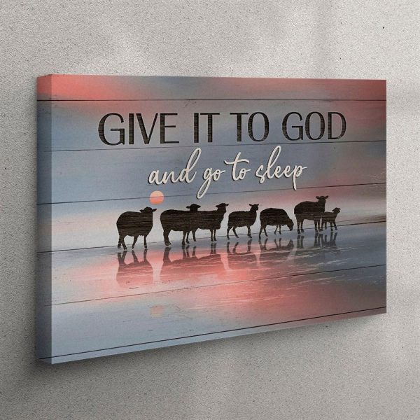 The Sheep Give It To God And Go To Sleep Wall Art Canvas – Bible Verse Wall Art – Christian Canvas Prints