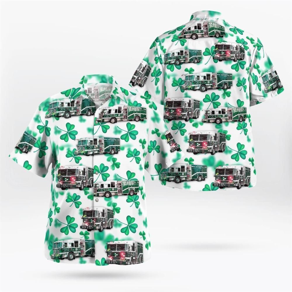 Thorofare Volunteer Fire Company, New Jersey Saint Patrick’s Day Hawaiian Shirt – Gifts For Firefighters In Thorofare, NJ Thorofare Volunteer Fire Company, New Jersey Saint Patrick’s Day Hawaiian Shirt – Gifts For Firefighters In Thorofare, NJ
