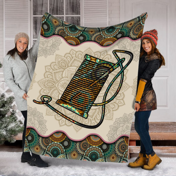 Thread Vintage Mandala Fleece Throw Blanket – Sherpa Fleece Blanket – Soft Lightweight Blanket
