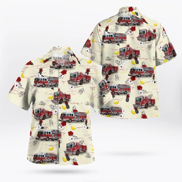 Toms River, New Jersey, Pleasant Plains Vol Fire Department Hawaiian Shirt – Gifts For Firefighters In Toms River, NJ