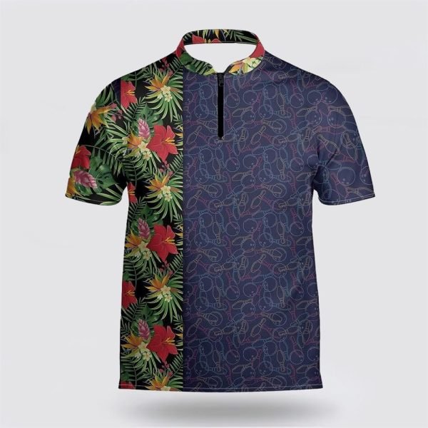 Tropical Bowling Pattern Bowling Jersey Shirt – Gift For Bowling Enthusiasts