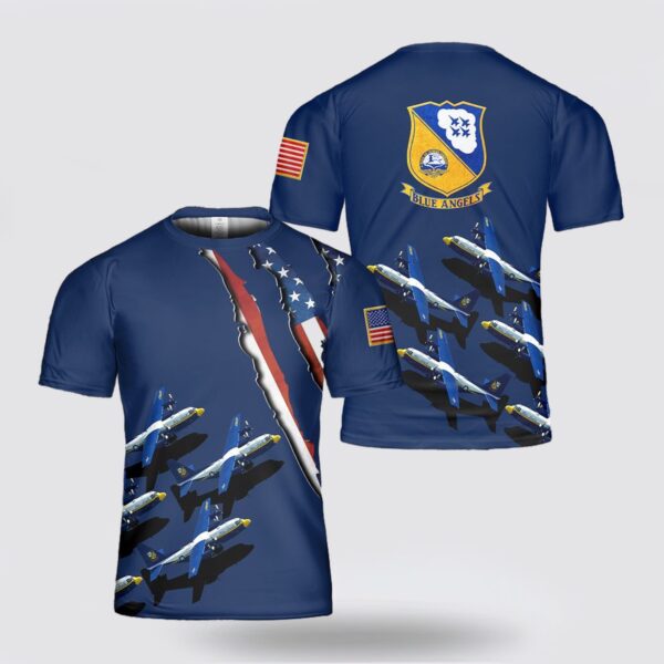 U.S. Navy Blue Angels Fat Albert C-130J 3D Printed T Shirt – Gifts For Navy Soldiers