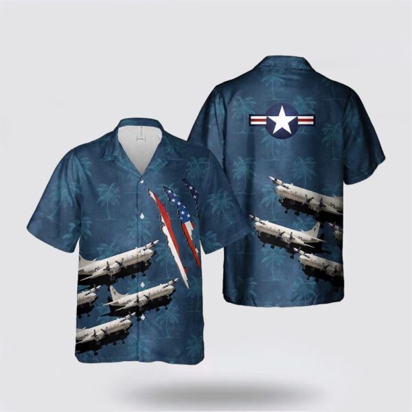 US Navy Lockheed P-3C Orion Hawaiian Shirt – Beachwear For Military Personnel