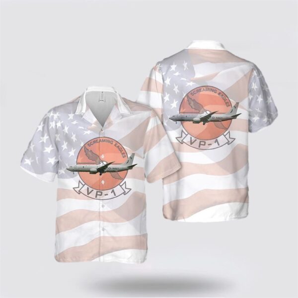 US Navy VP-1 Screaming Eagles P-8A Hawaiian Shirt – Beachwear Gift For Military Personnel