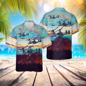 US Air Force 21st Special Operations Squadron CV-22 Osprey Hawaiian Shirt - Mens Hawaiian Shirt - US Air Force Gifts