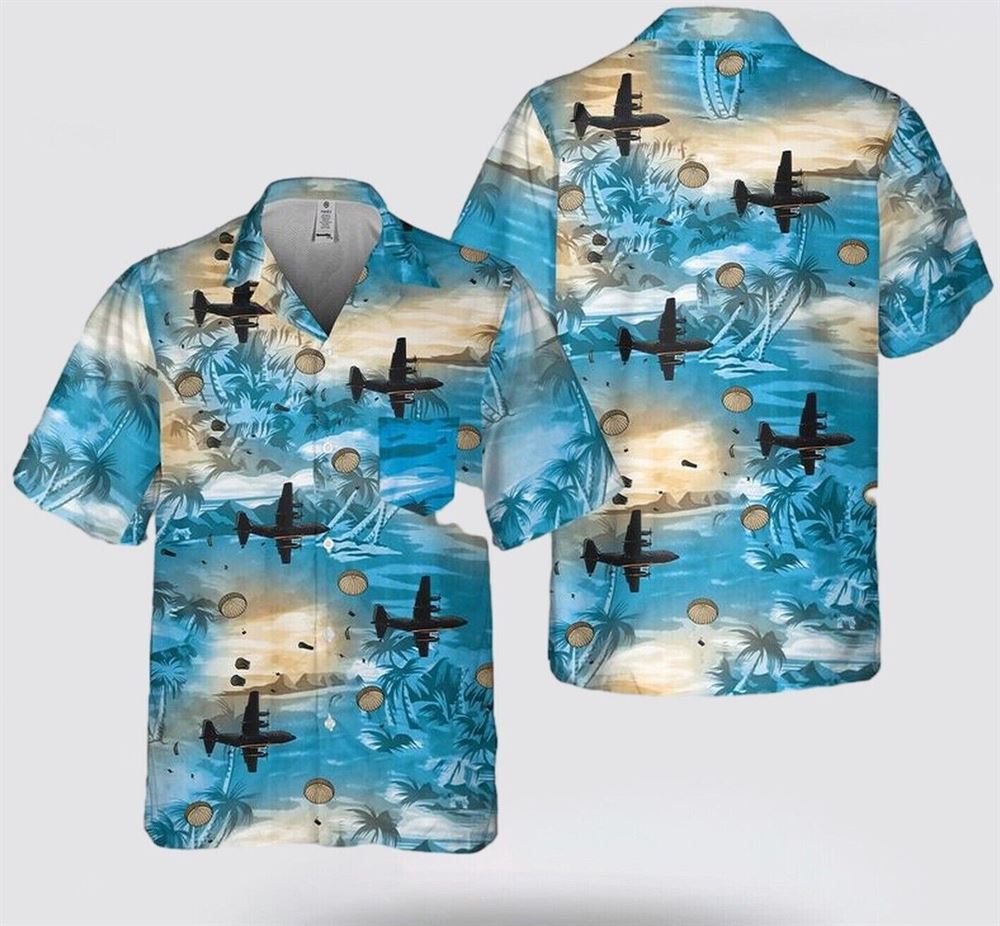 US Air Force 757th Airlift Squadron C-130H Hercules Pocket Hawaiian Shirt – Gift For Military Personnel