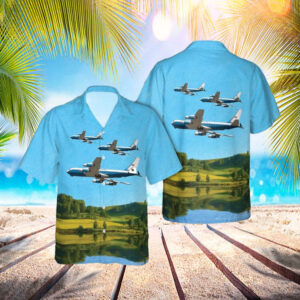 US Air Force Boeing KC-135E Stratotanker (717-148) Hawaiian Shirt - Mens Hawaiian Shirt - US Air Force Gifts
