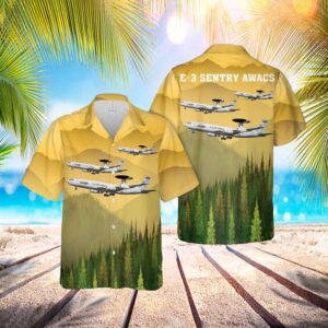 US Air Force E-3 Sentry AWACS Hawaiian Shirt - Mens Hawaiian Shirt - US Air Force Gifts
