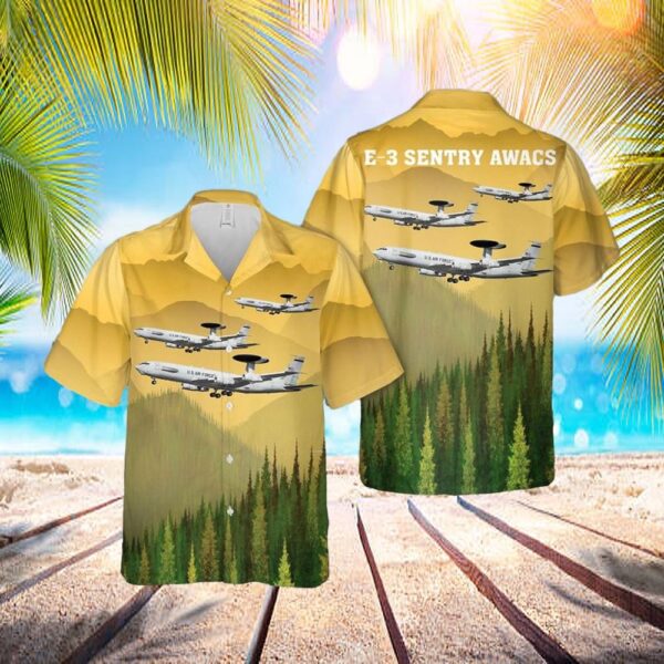 US Air Force E-3 Sentry AWACS Hawaiian Shirt – Mens Hawaiian Shirt – US Air Force Gifts
