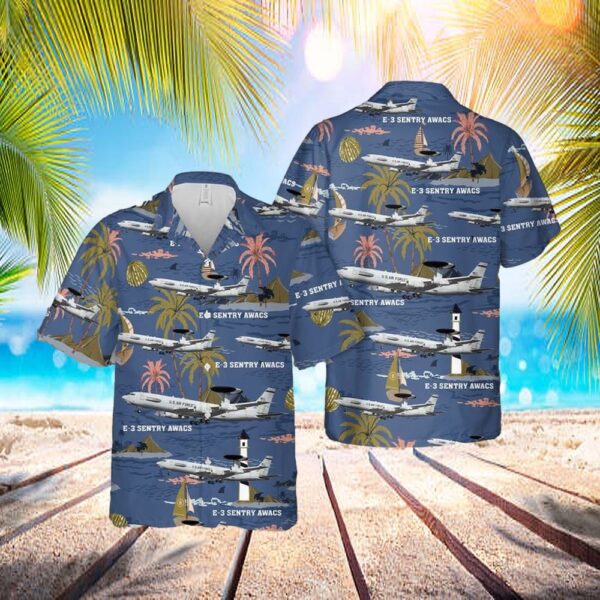 US Air Force E-3 Sentry AWACS V1 Hawaiian Shirt – Mens Hawaiian Shirt – US Air Force Gifts