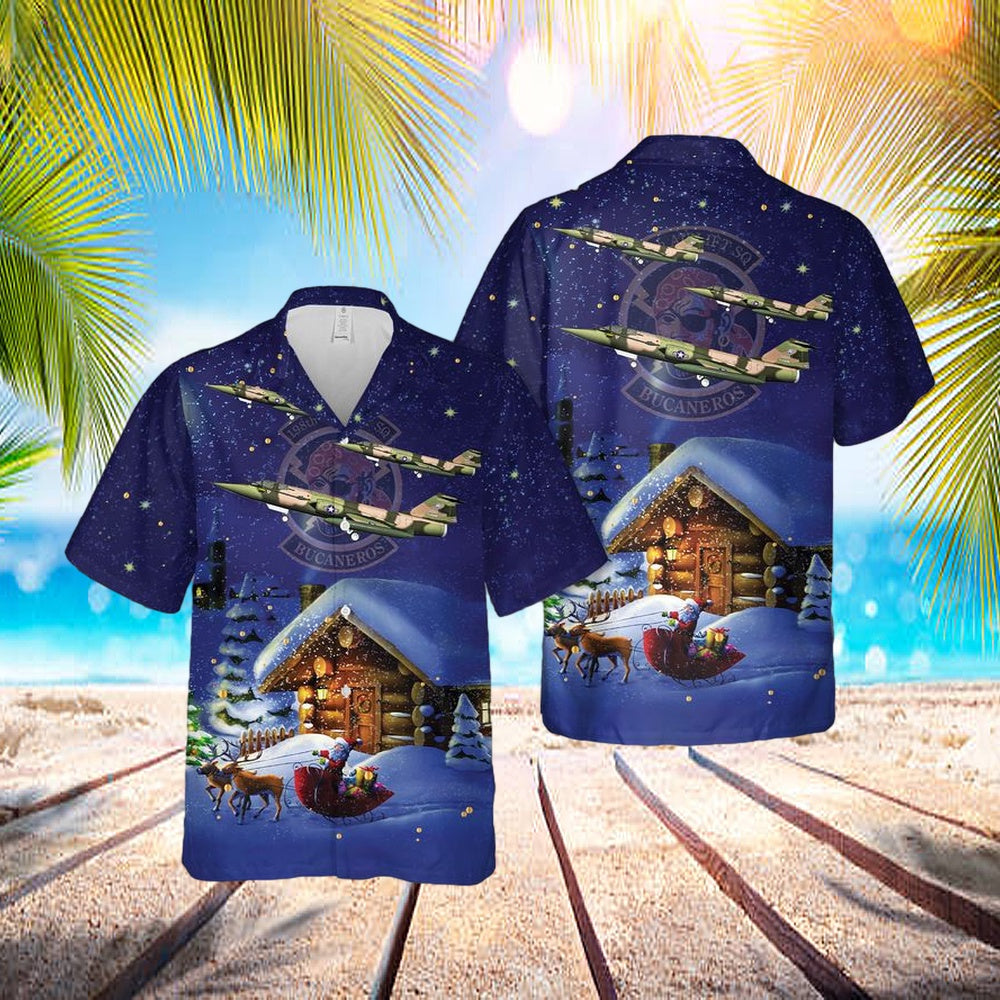 US Air Force Puerto Rico Air National Guard Lockheed F-104C Starfighter 198th TFS Christmas Hawaiian Shirt – Mens Hawaiian Shirt – US Air Force Gifts