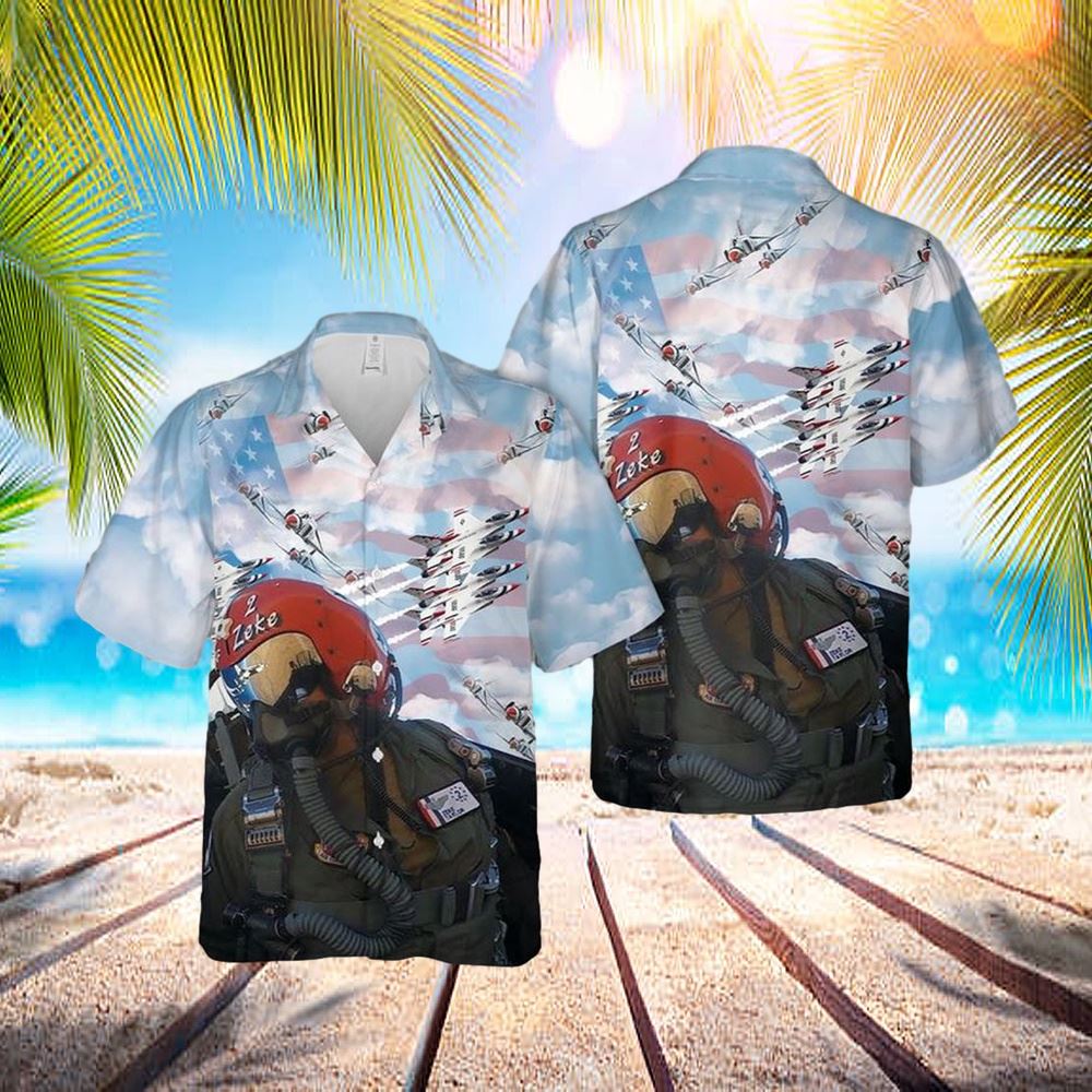 US Air Force Thunderbirds Hawaiian Shirt – Mens Hawaiian Shirt – US Air Force Gifts