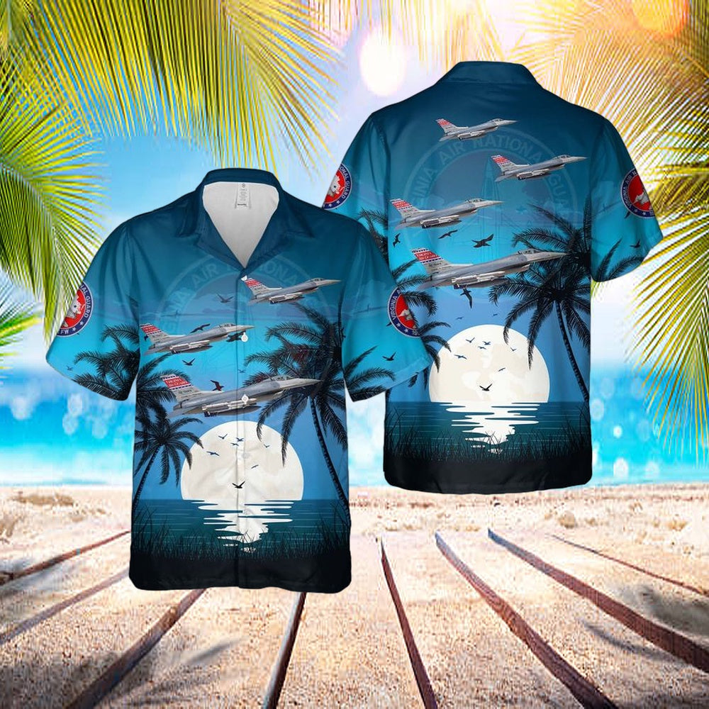 US Air Force Virginia Air National Guard 192nd Wing (192 WG) F-16C Fighting Falcon Hawaiian Shirt – Mens Hawaiian Shirt – US Air Force Gifts