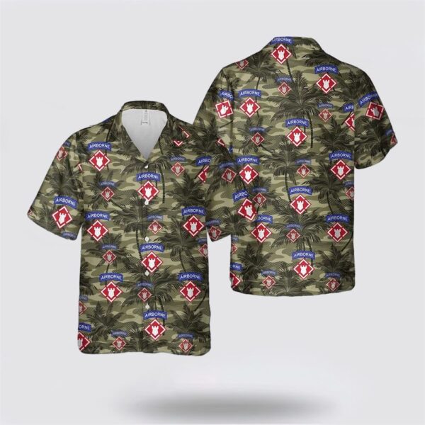 US Army 20th Engineer Brigade Airborne Green Hawaiian Shirt – Gift For Military Personnel