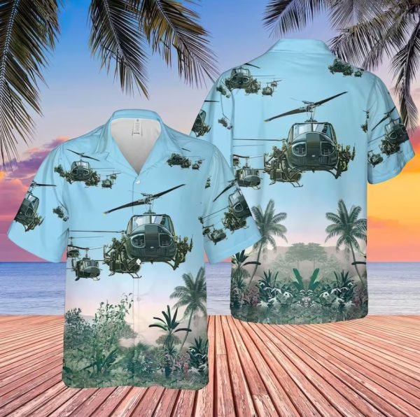 US Army Bell UH-1 Huey 3D Hawaiian Shirt – Gift For Military Personnel