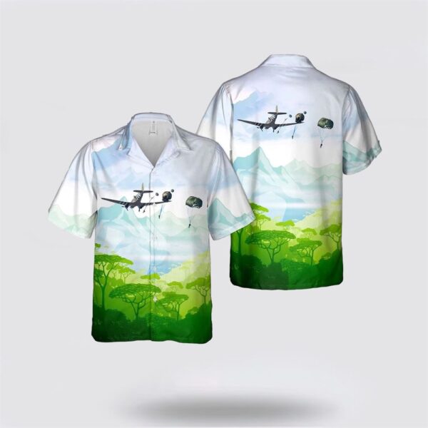 US Army C-47 Boogie Baby paratroopers over Frederick Army Airfield in Oklahoma Hawaiian Shirt – Gift For Military Personnel