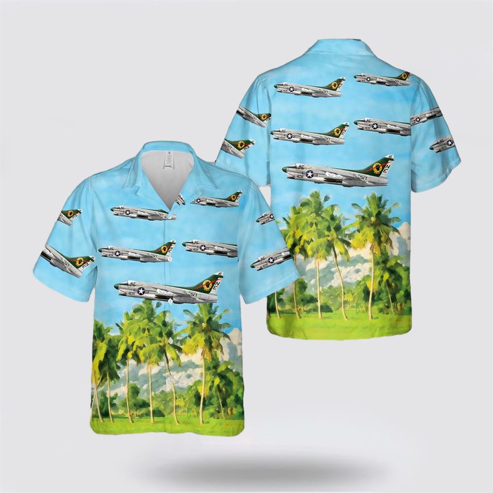 US Navy A7E Corsair II Of VA-25 Fist Of The Fleet Hawaiian Shirt – Gifts For Military Personnel