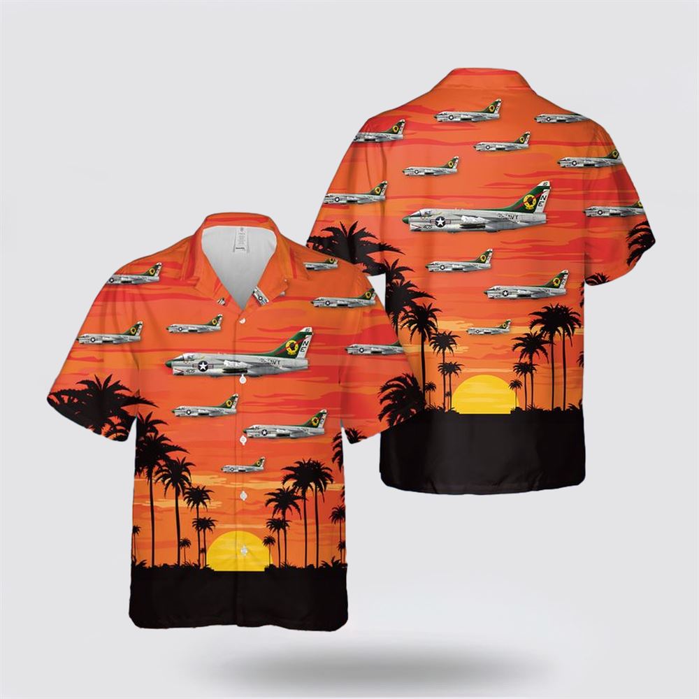 US Navy A7E Corsair II Of VA-25 Hawaiian Shirt – Gifts For Military Personnel