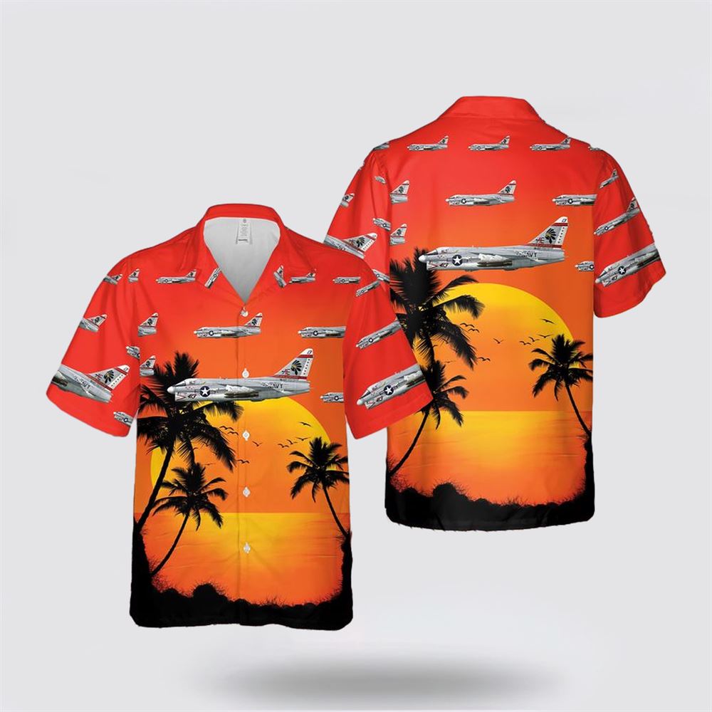 US Navy A7E Corsair II Of VA-87 Golden Warriors Hawaiian Shirt – Gifts For Military Personnel