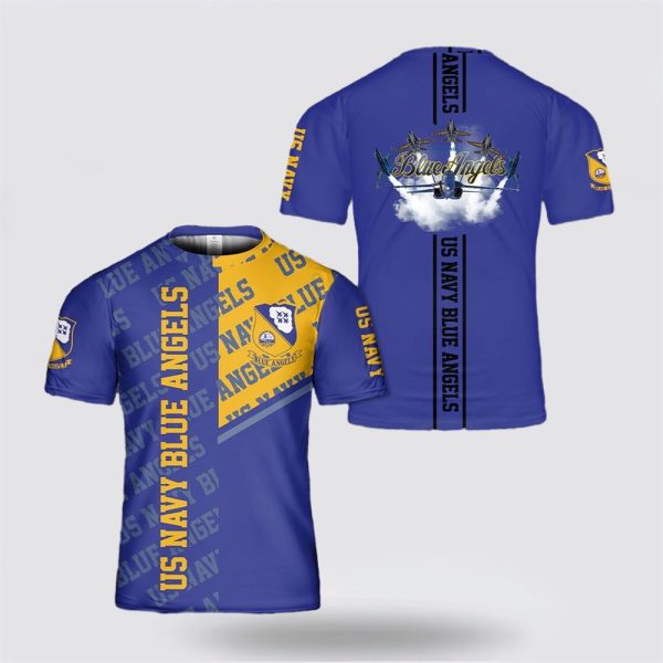 US Navy Blue Angels All Over Print 3D T Shirt – For Military Personnel