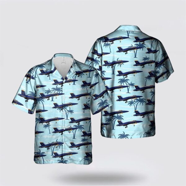 US Navy Blue Angels Boeing FA-18E Super Hornet Hawaiian Shirt – Gifts For Military Personnel