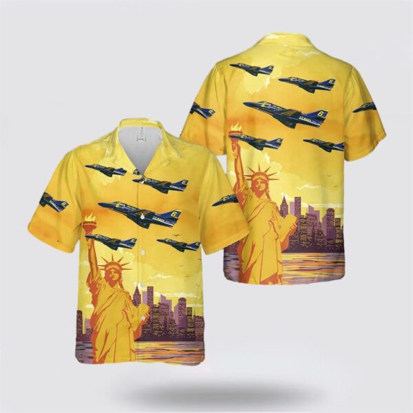 US Navy Blue Angels Douglas A-4F Skyhawks Hawaiian Shirt – Gifts For Navy Soldiers