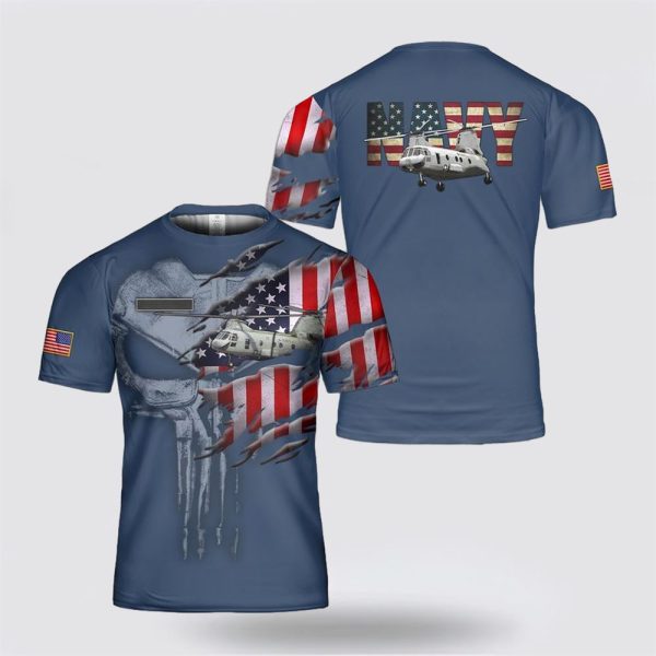 US Navy Boeing Vertol CH-46 Sea Knight All Over Print 3D T Shirt – For Military Personnel