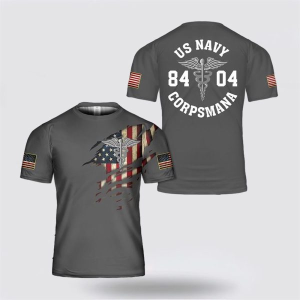 US Navy Corpsman 8404 All Over Print 3D T Shirt – For Military Personnel