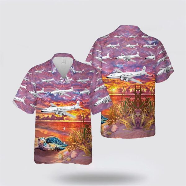 US Navy Douglas C-118 Liftmaster Of VR-21 Hawaiian Shirt – Gifts For Navy Soldiers