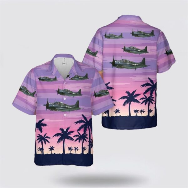 US Navy Douglas SBD Dauntless Of World War 2 Hawaiian Shirt – Hawaiian Shirt Gifts For Navy Soldiers