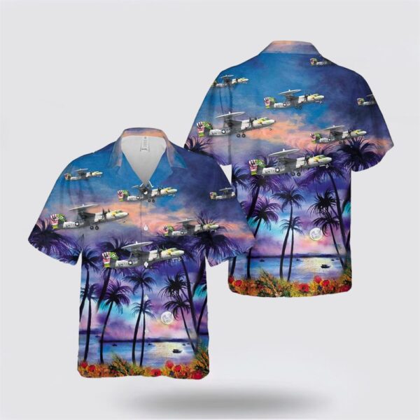 US Navy E-2C Hawkeye VAW-115 Liberty Bells Hawaiian Shirt – Beach Clothes For Military Personnel