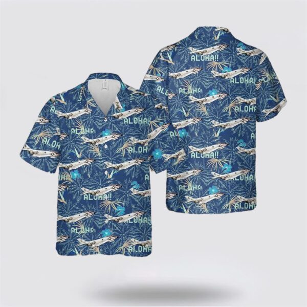 US Navy F3H-2M Of VF-61 Jolly Rogers Hawaiian Shirt – Beachwear Gift For Military Personnel