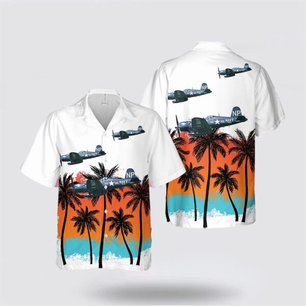 US Navy F4U-5NL Corsair Hawaiian Shirt – Beachwear Gifts For Navy Soldiers